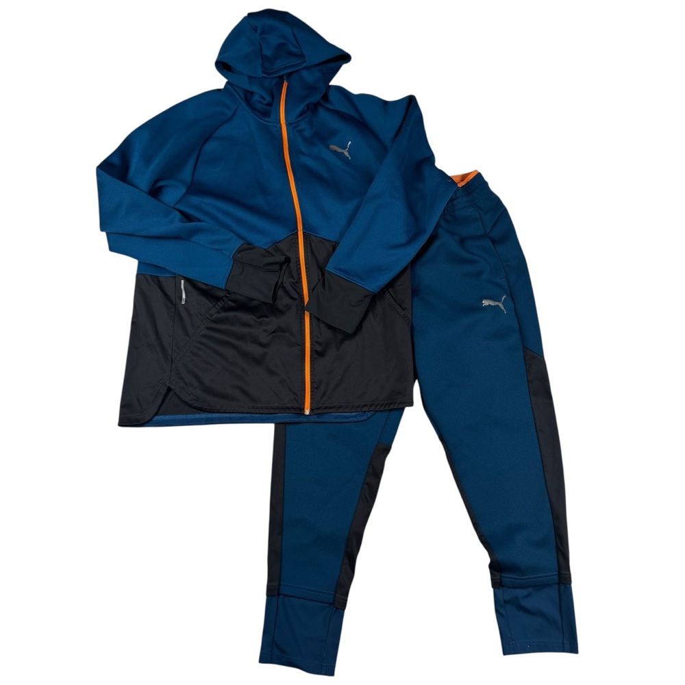 Puma Blue and Black Hoodie and Sweatpants Set